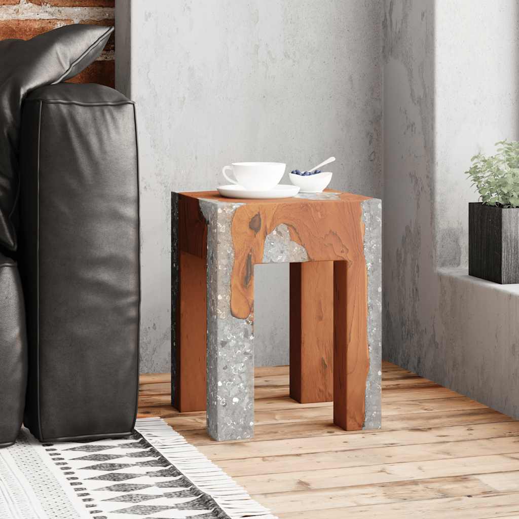 Tabouret Bois de teck massif et résine - XIOS
