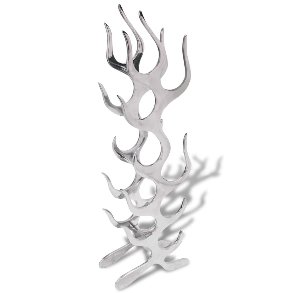 Casier à 9 bouteilles en forme de flamme Aluminium Argenté - XIOS