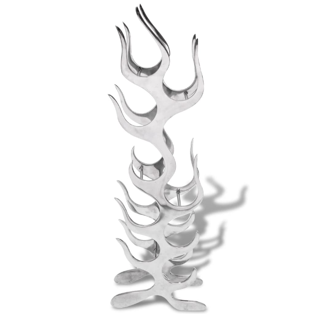 Casier à 9 bouteilles en forme de flamme Aluminium Argenté - XIOS
