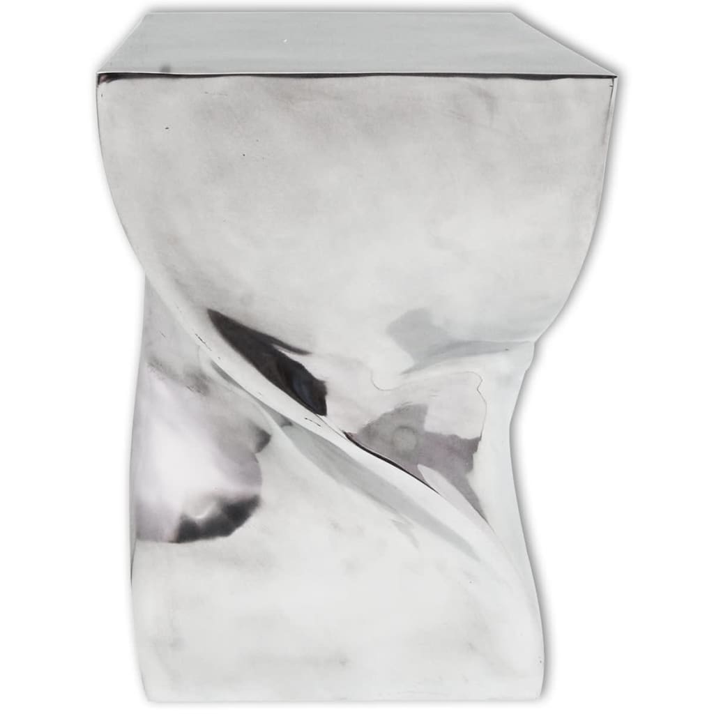 Table auxiliaire / Tabouret Forme torsadée Aluminium Argenté Tables d'appoint vidaXL