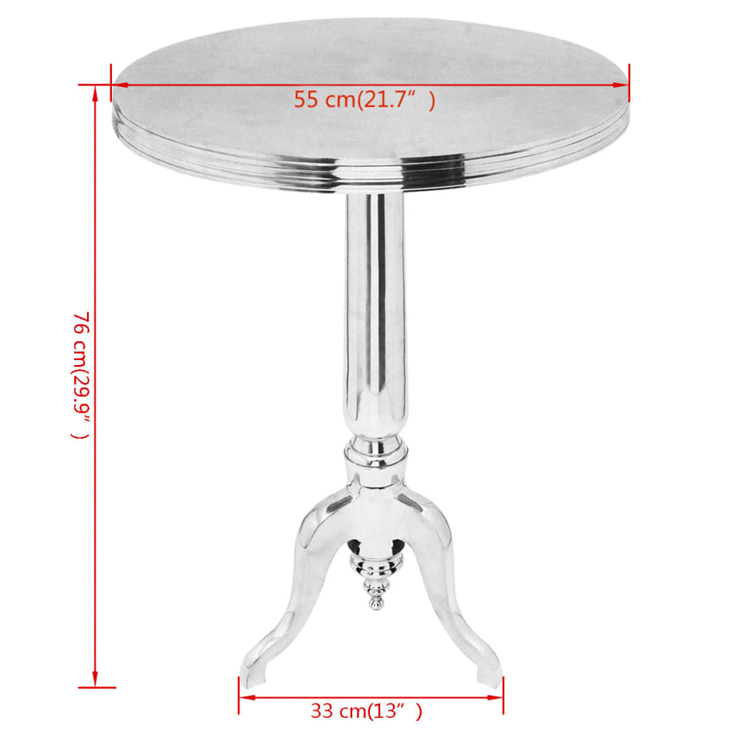 Table auxiliaire ronde Aluminium Argenté - XIOS