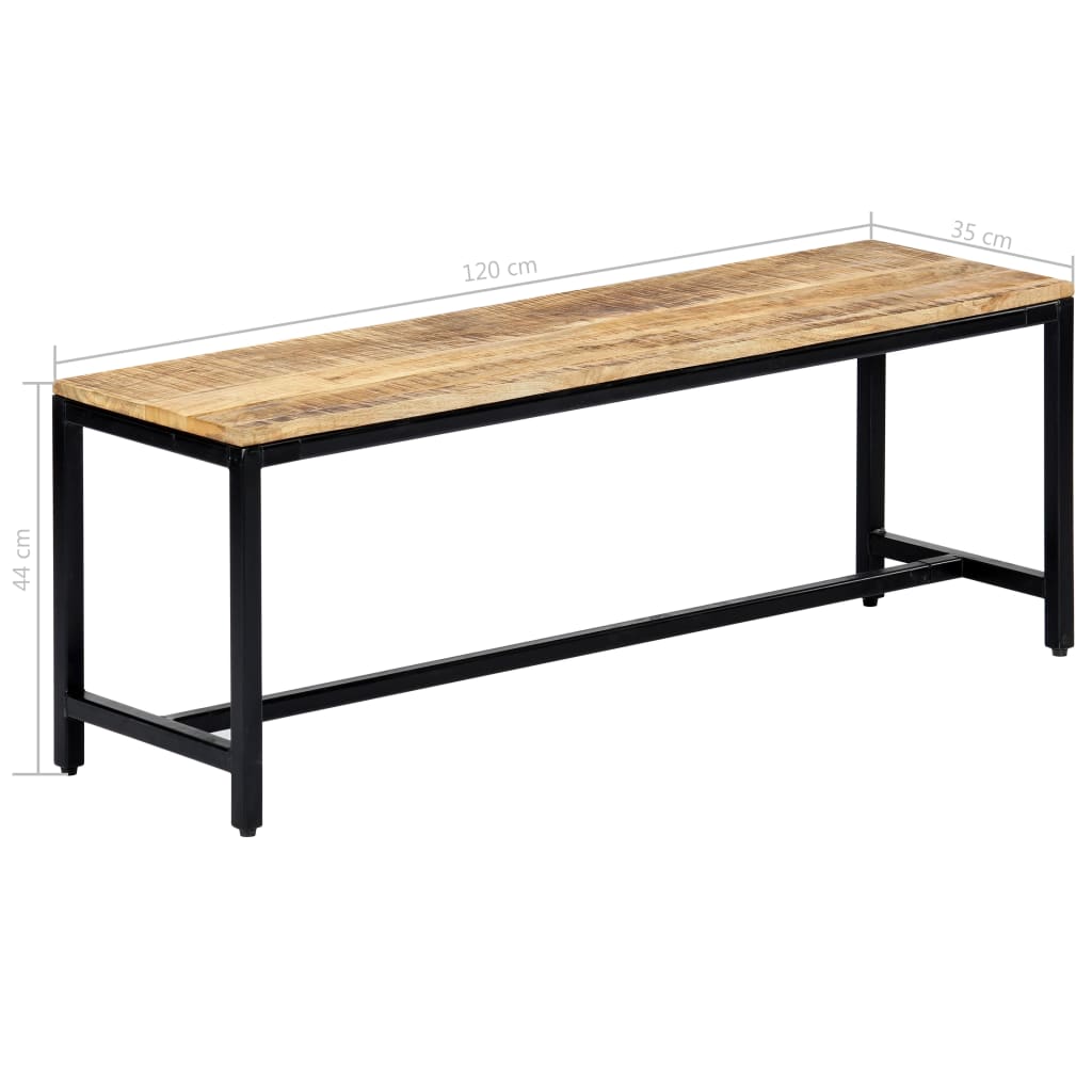 Banc à dîner 120 cm Bois de manguier massif brut - XIOS