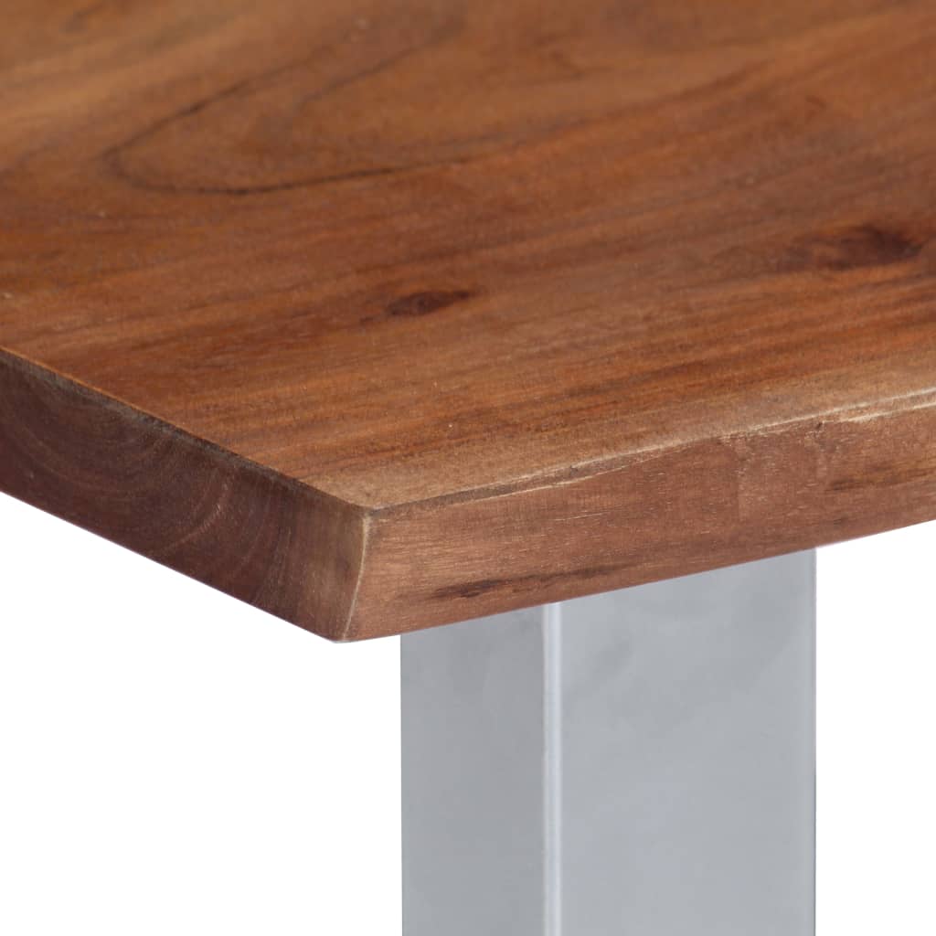 Table basse avec bord naturel 60x60x40 cm Bois d'acacia massif - XIOS