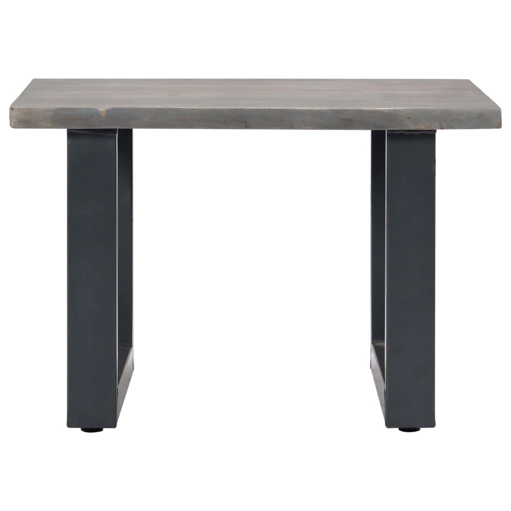 Table basse avec bord naturel Gris 60x60x40 cm Bois d'acacia - XIOS