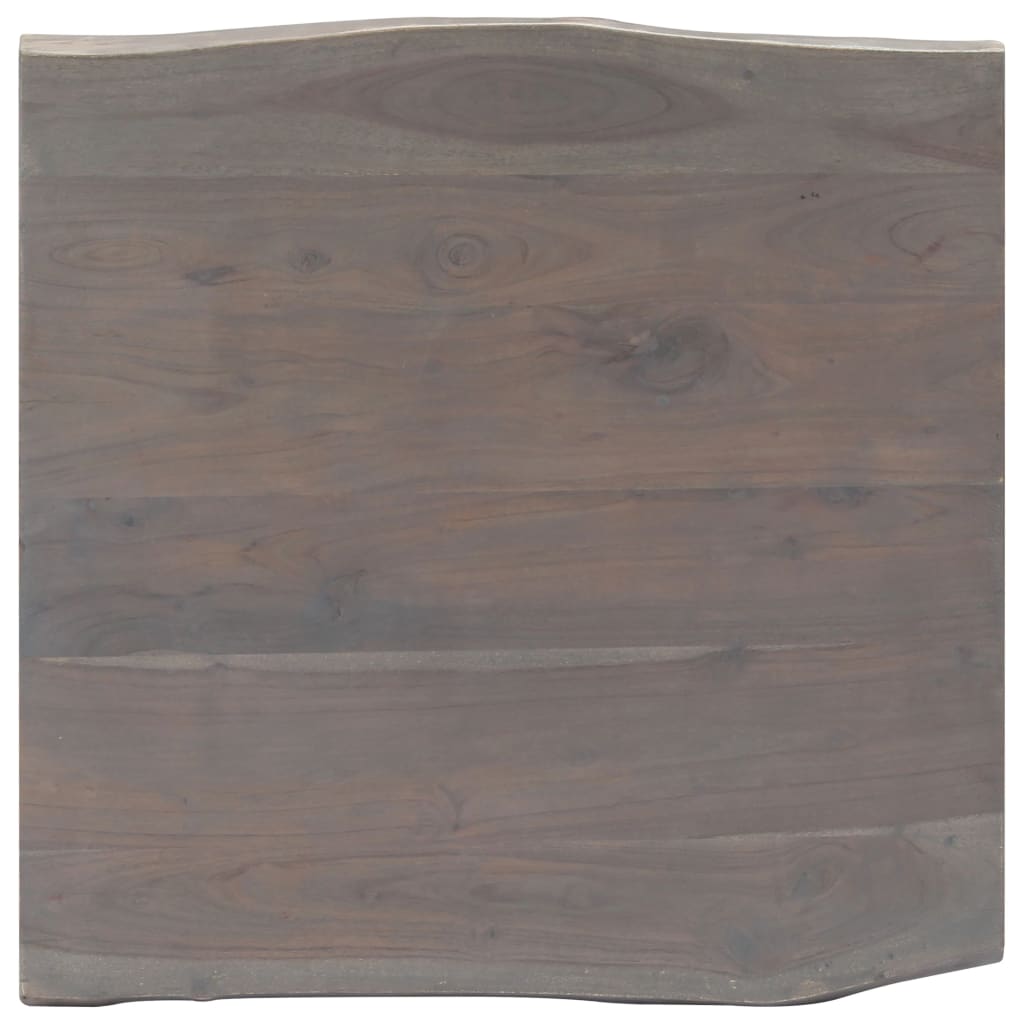 Table basse avec bord naturel Gris 60x60x40 cm Bois d'acacia - XIOS