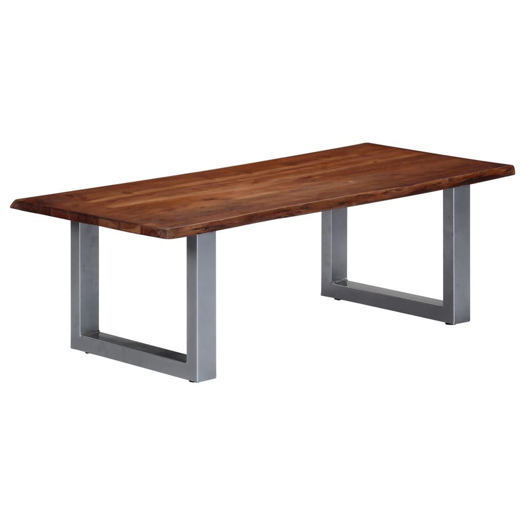 Table basse avec bord naturel 115x60x40 cm Bois d'acacia massif - XIOS