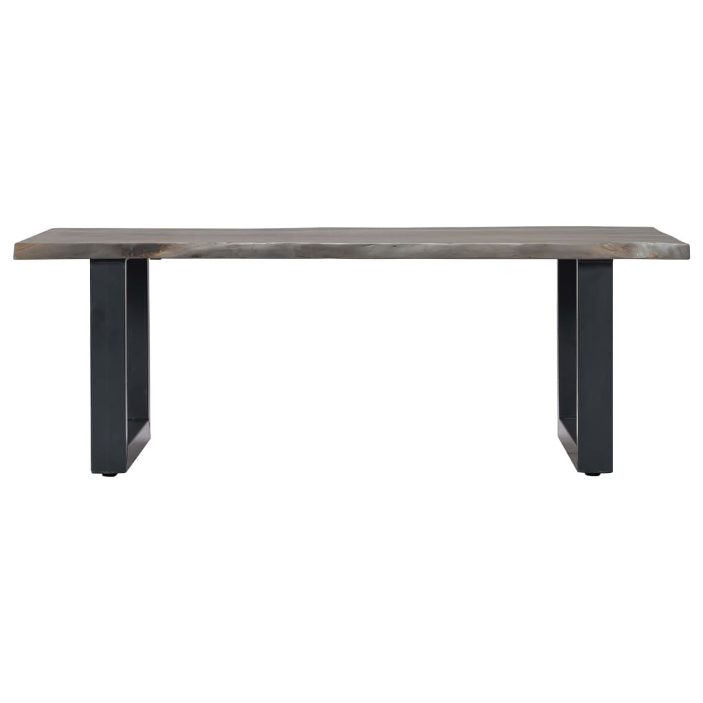 Table basse avec bord naturel Gris 115x60x40 cm Bois d'acacia - XIOS