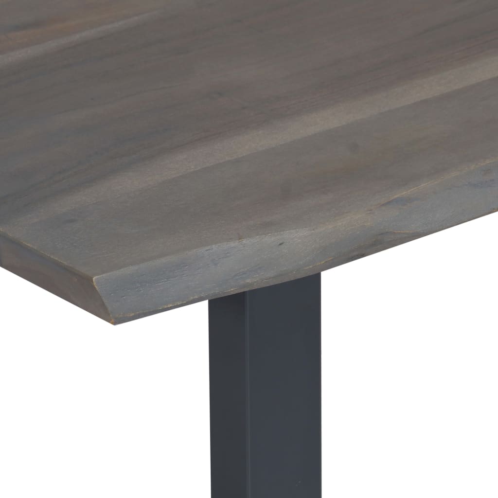 Table basse avec bord naturel Gris 115x60x40 cm Bois d'acacia - XIOS