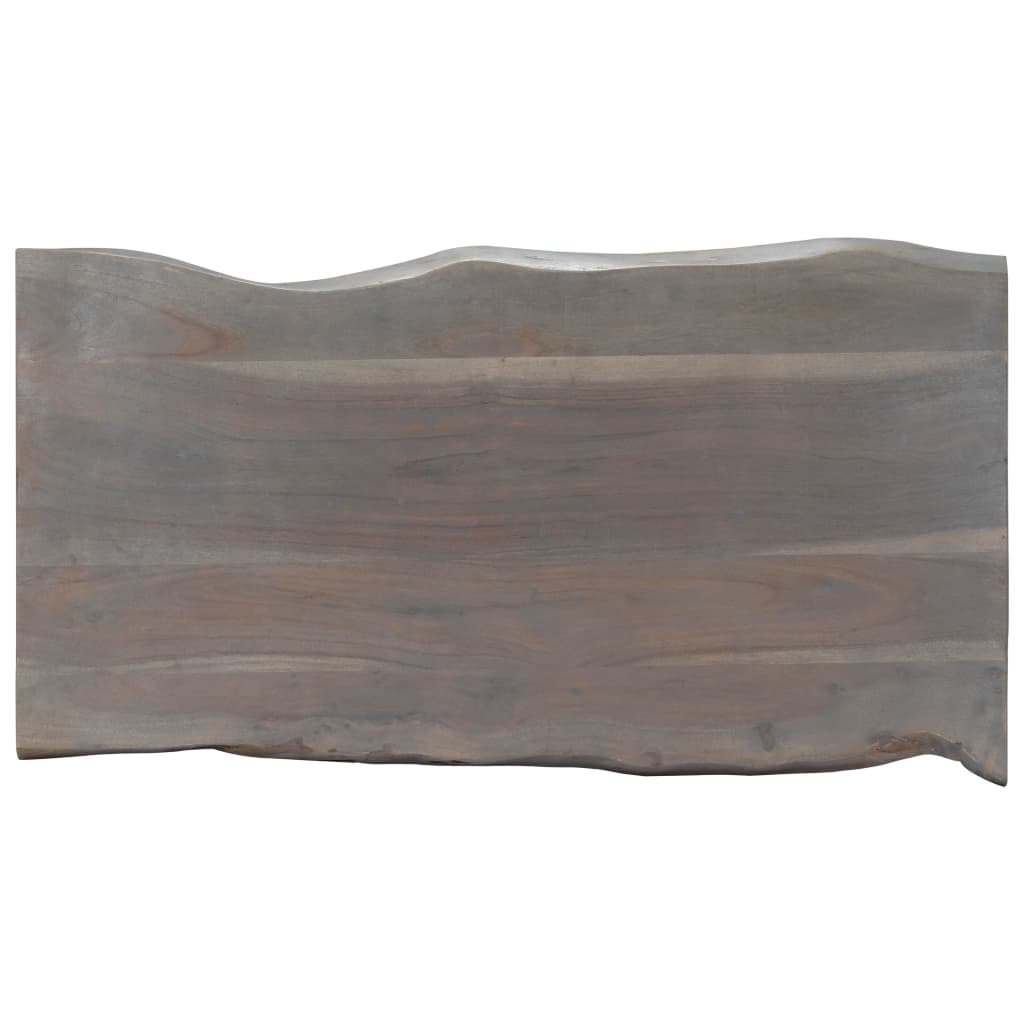 Table basse avec bord naturel Gris 115x60x40 cm Bois d'acacia - XIOS