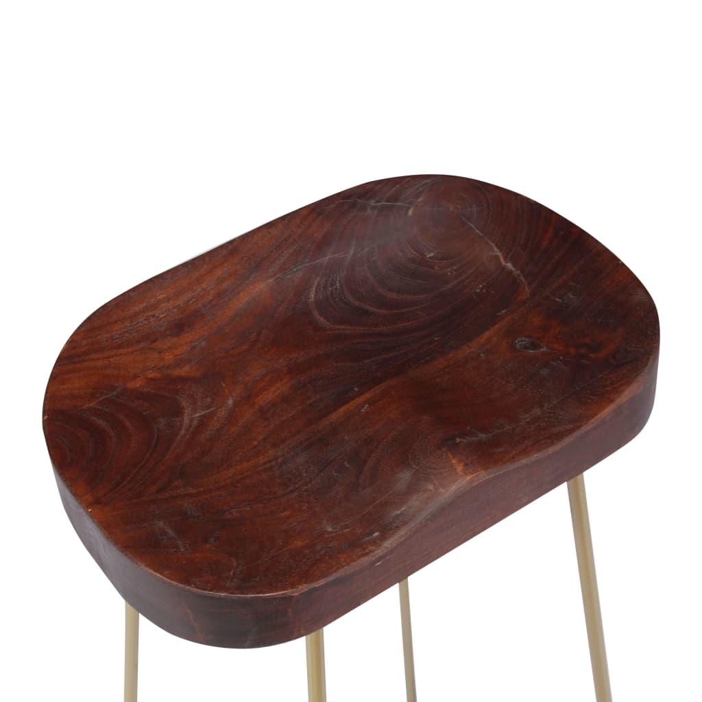 Tabourets de bar Gavin lot de 2 bois de manguier massif - XIOS