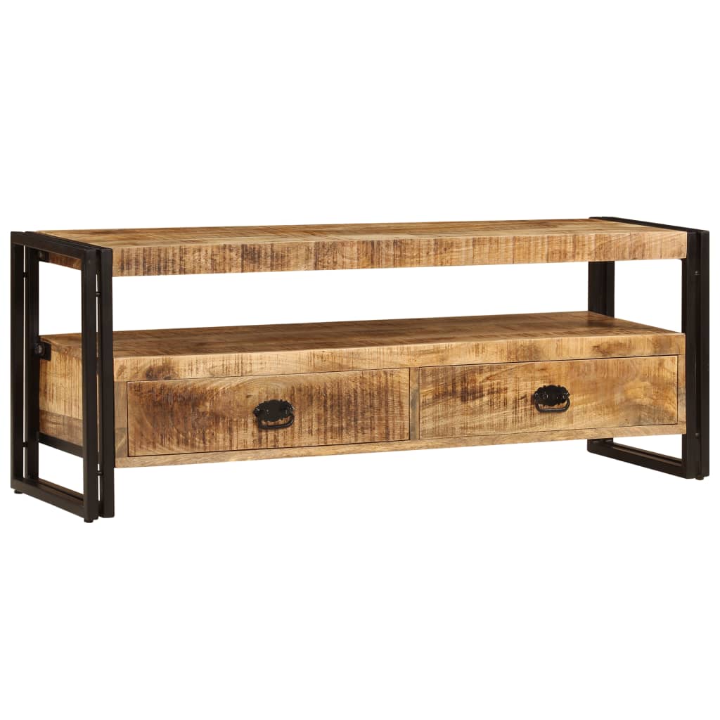 Meuble TV 120x35x45 cm Bois solide de manguier - XIOS