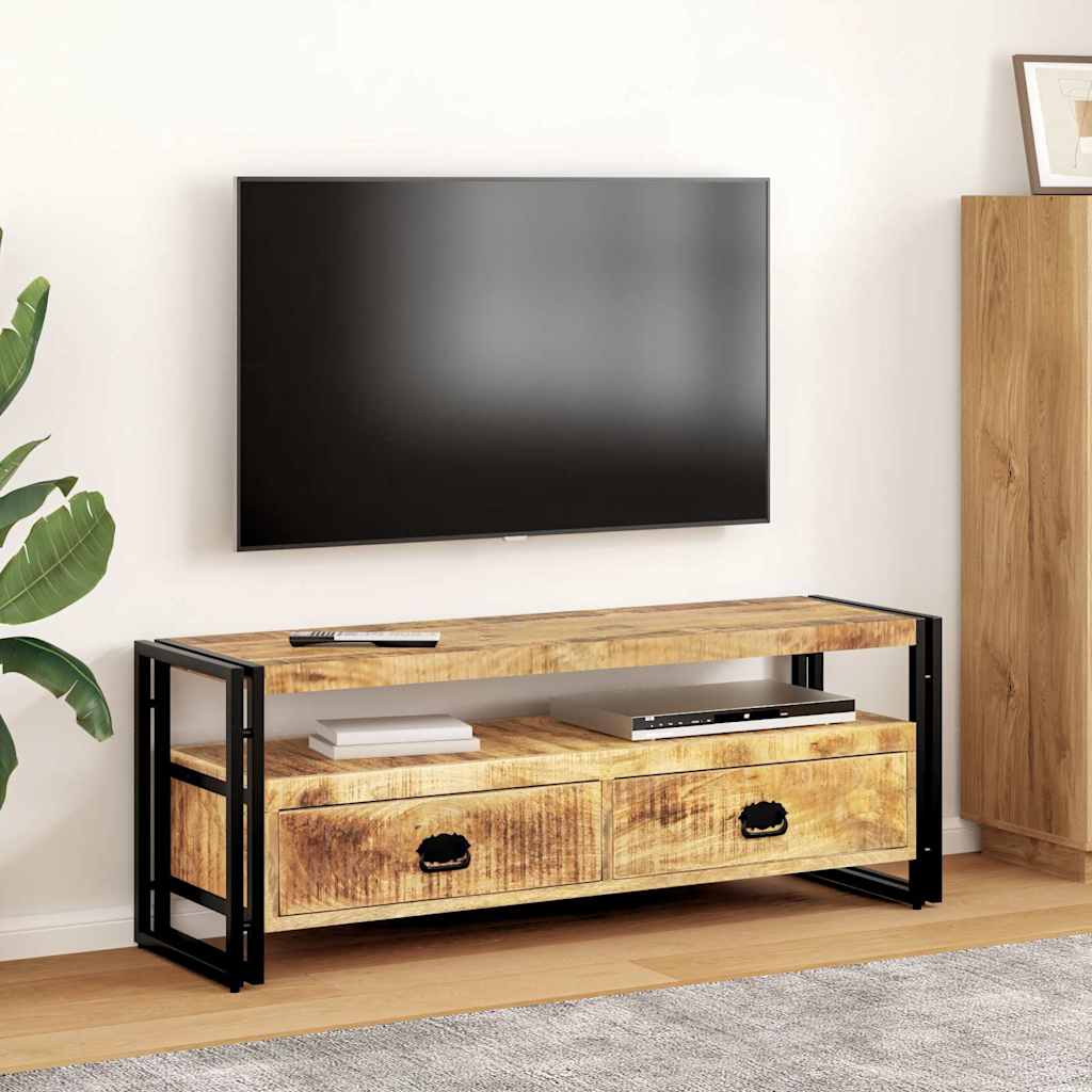 Meuble TV 120x35x45 cm Bois solide de manguier - XIOS