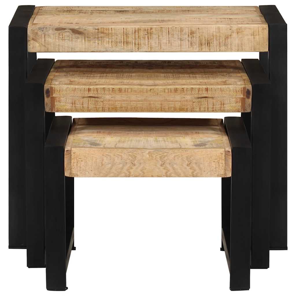 Tables gigognes 3 pcs Bois solide de manguier - XIOS
