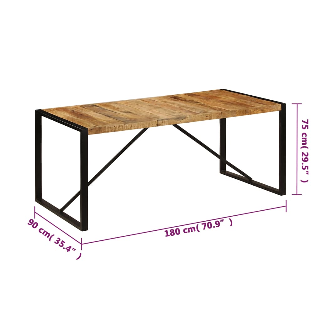Table à manger 180x90x75 cm Bois de manguier massif - XIOS