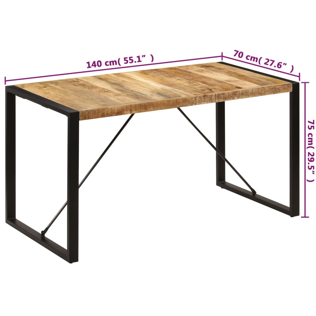 Table à manger 140x70x75 cm Bois de manguier massif - XIOS