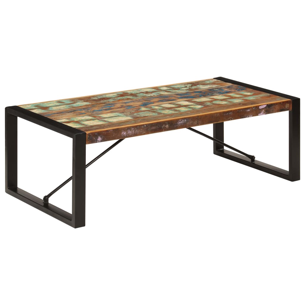 Table basse 120x60x40 cm Bois de récupération solide - XIOS