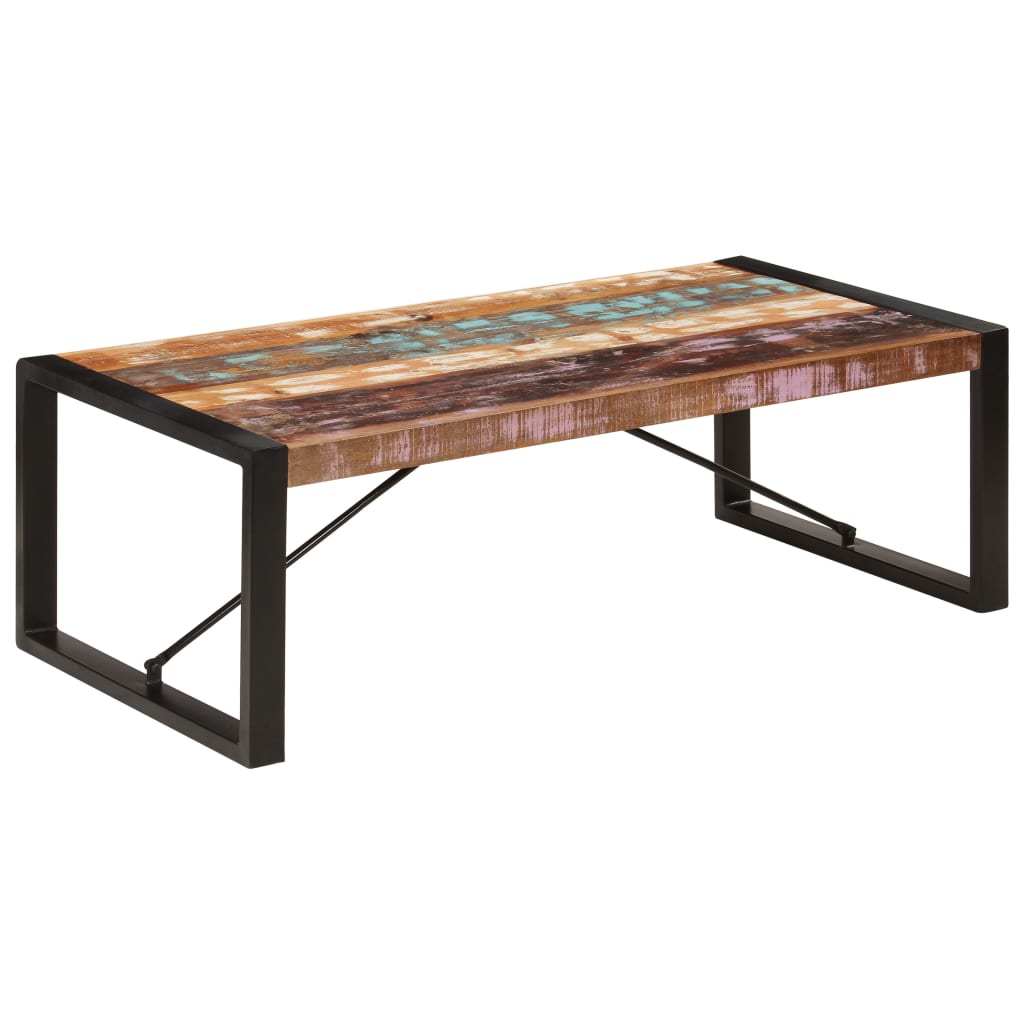 Table basse 120x60x40 cm Bois de récupération solide - XIOS