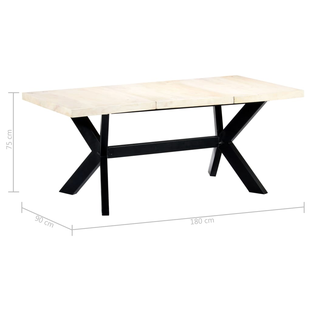 Table à dîner Blanc 180x90x75 cm Bois de manguier massif - XIOS