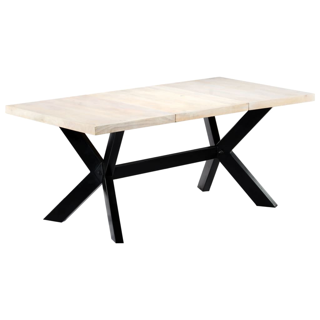 Table à dîner Blanc 180x90x75 cm Bois de manguier massif - XIOS