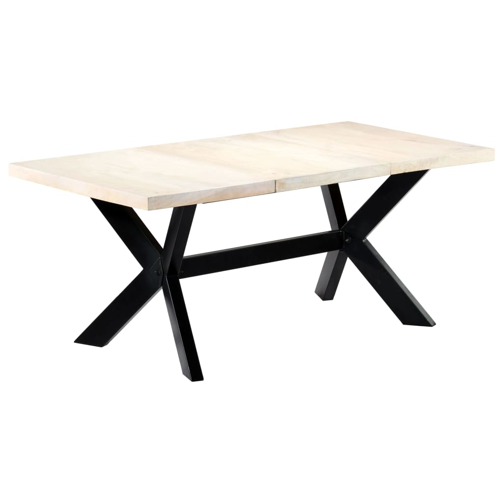 Table à dîner Blanc 180x90x75 cm Bois de manguier massif - XIOS