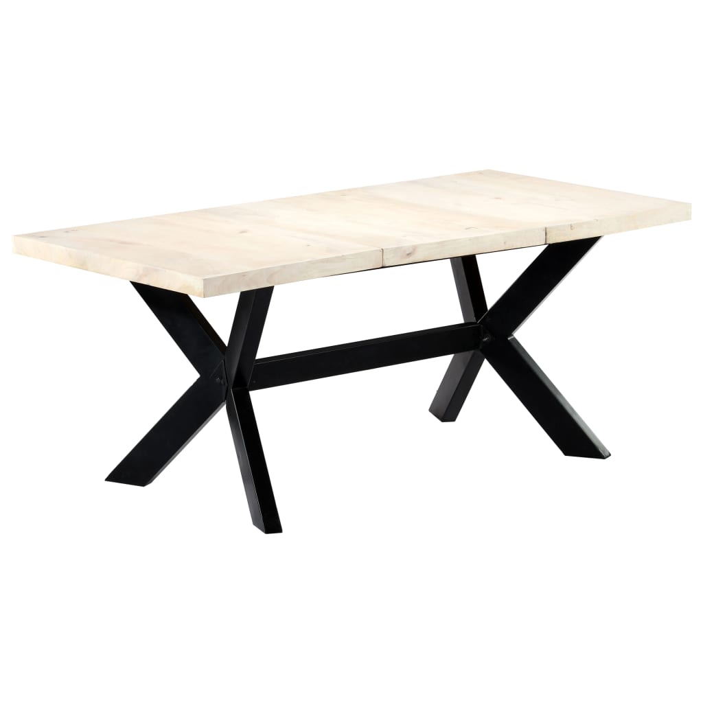 Table à dîner Blanc 180x90x75 cm Bois de manguier massif - XIOS