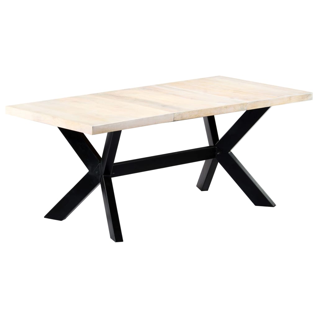 Table à dîner Blanc 180x90x75 cm Bois de manguier massif - XIOS
