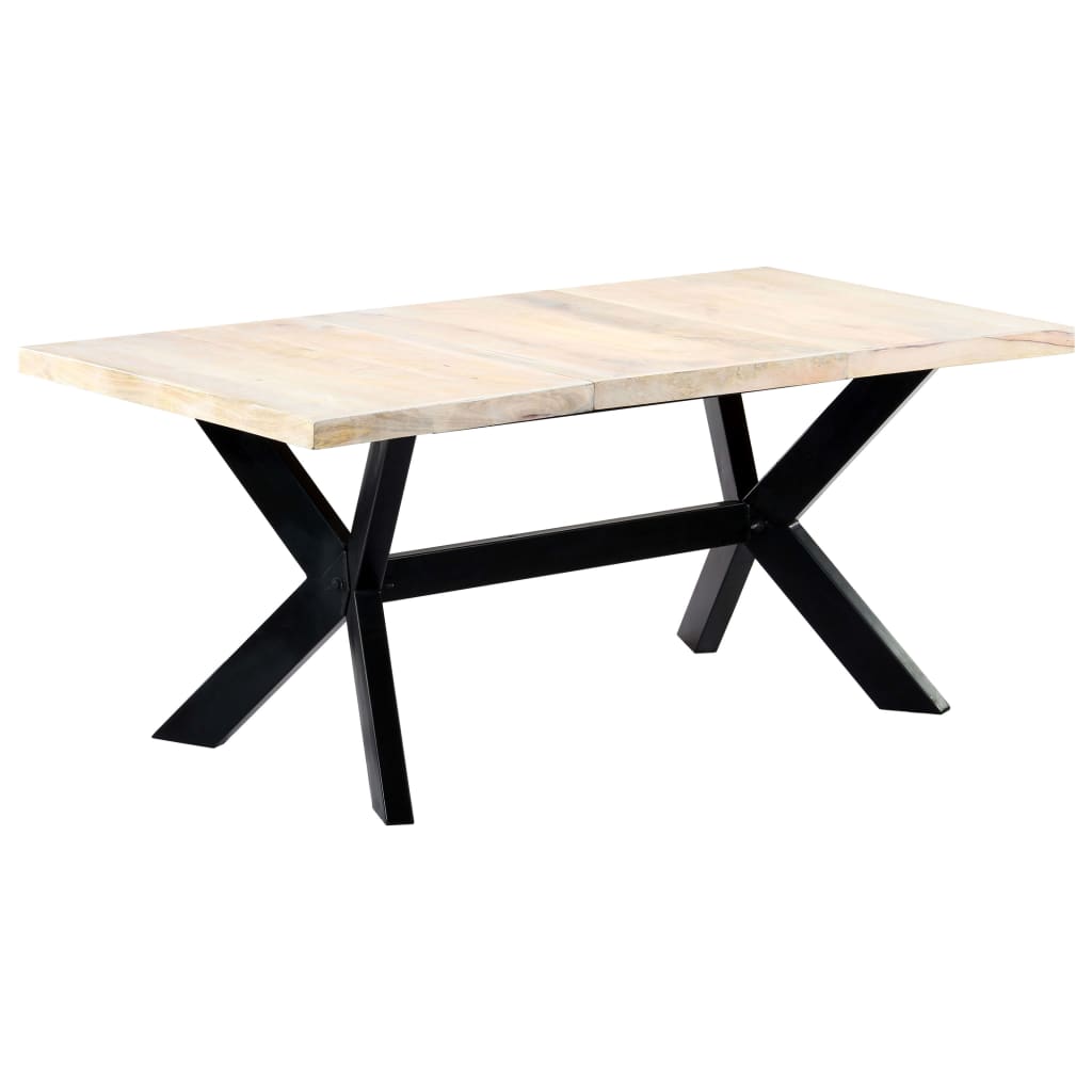 Table à dîner Blanc 180x90x75 cm Bois de manguier massif - XIOS