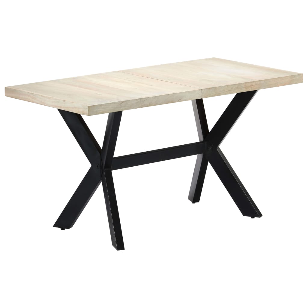 Table à dîner 140 x 70 x 75 cm Bois de manguier massif blanchi - XIOS