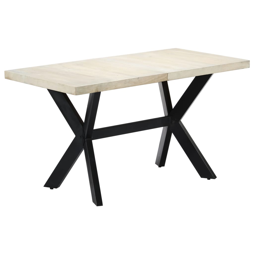 Table à dîner 140 x 70 x 75 cm Bois de manguier massif blanchi - XIOS