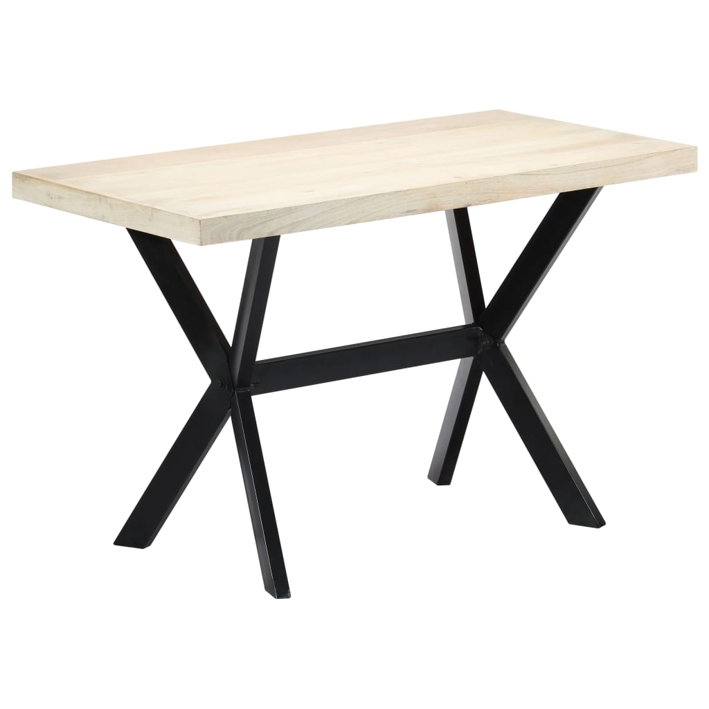 Table à dîner Blanc 120x60x75 cm Bois de manguier massif