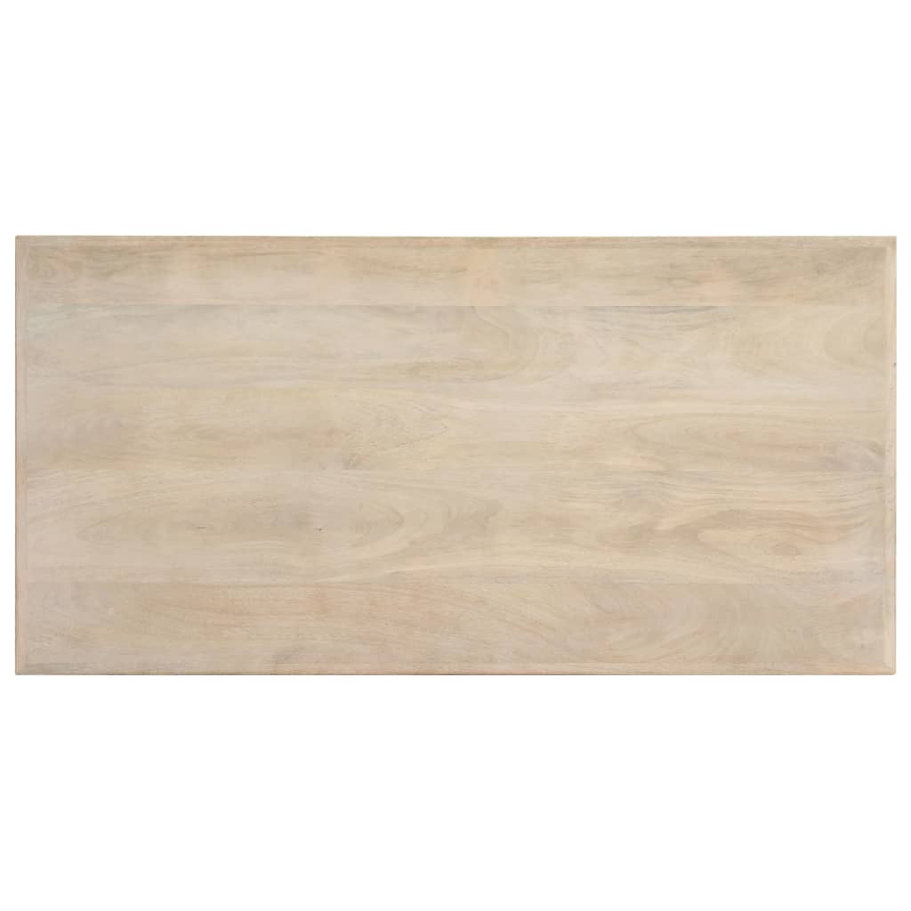 Table à dîner Blanc 120x60x75 cm Bois de manguier massif