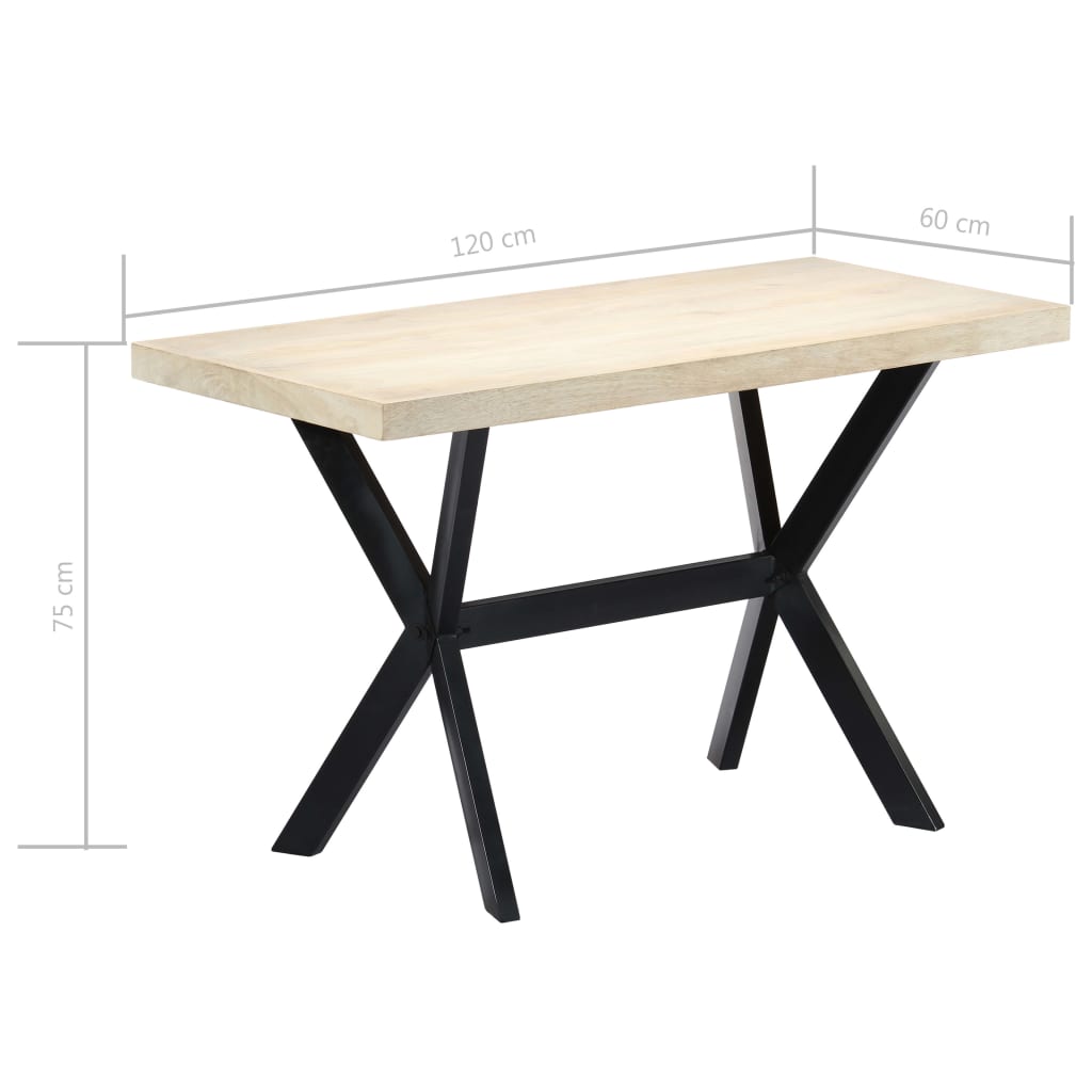 Table à dîner Blanc 120x60x75 cm Bois de manguier massif