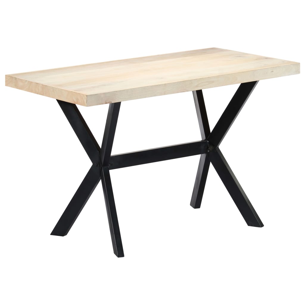 Table à dîner Blanc 120x60x75 cm Bois de manguier massif