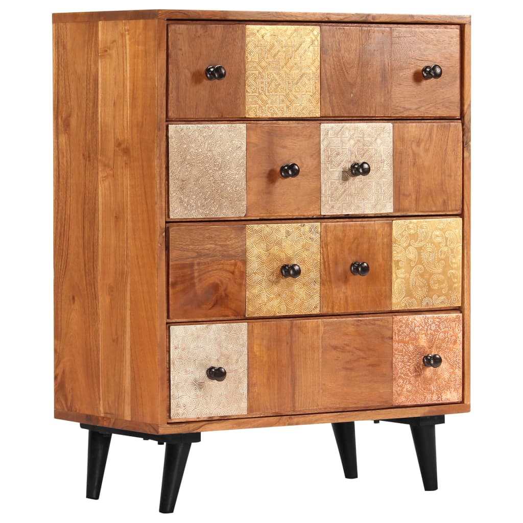 Commode à tiroirs 60x30x75 cm Bois d'acacia massif Commodes vidaXL