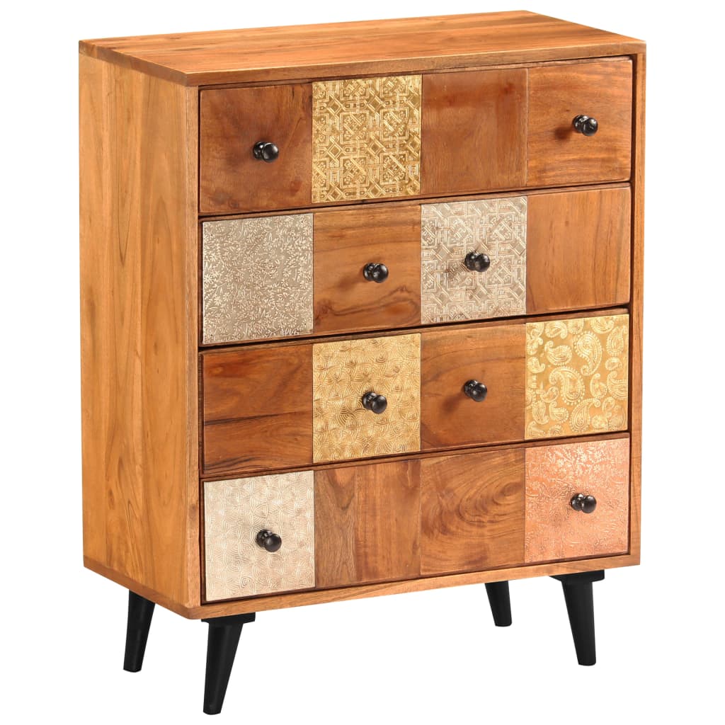 Commode à tiroirs 60x30x75 cm Bois d'acacia massif Commodes vidaXL