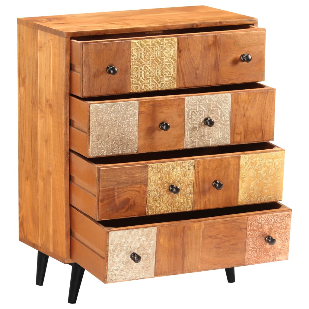 Commode à tiroirs 60x30x75 cm Bois d'acacia massif Commodes vidaXL