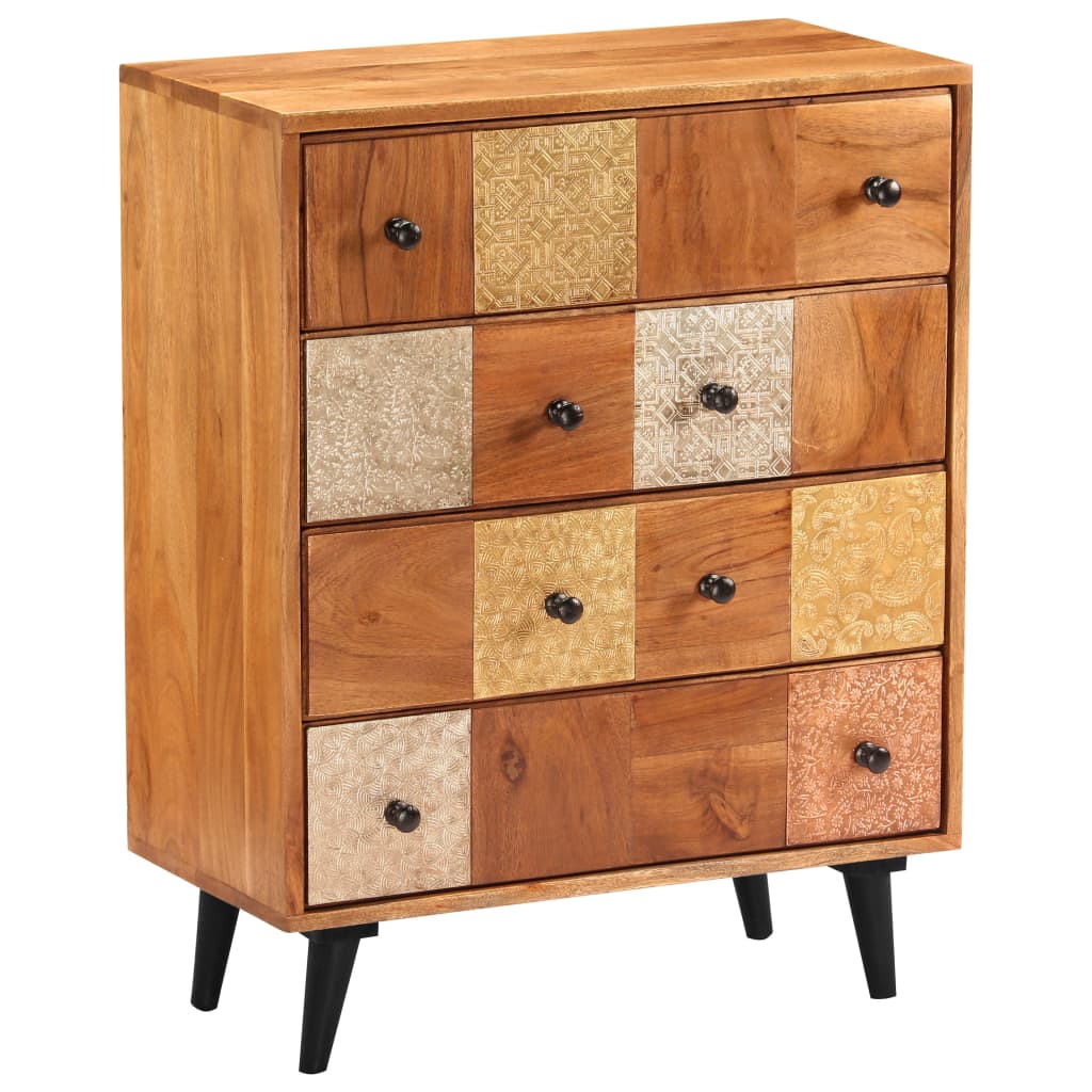 Commode à tiroirs 60x30x75 cm Bois d'acacia massif Commodes vidaXL