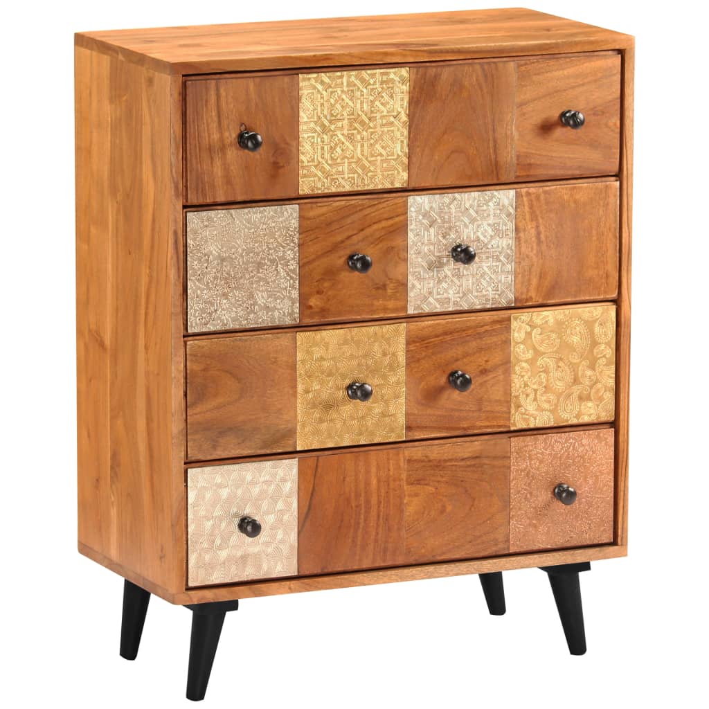 Commode à tiroirs 60x30x75 cm Bois d'acacia massif Commodes vidaXL
