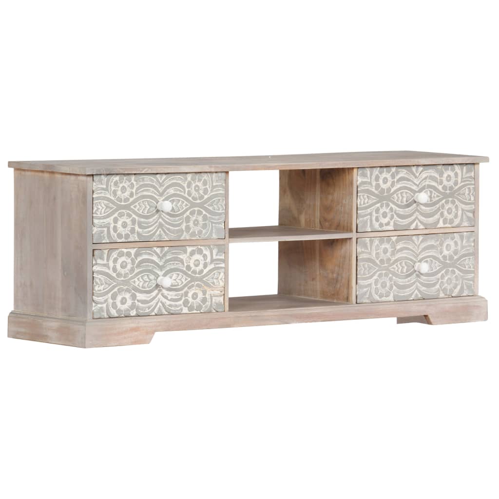 Meuble TV 120x30x40 cm Bois d'acacia massif - XIOS