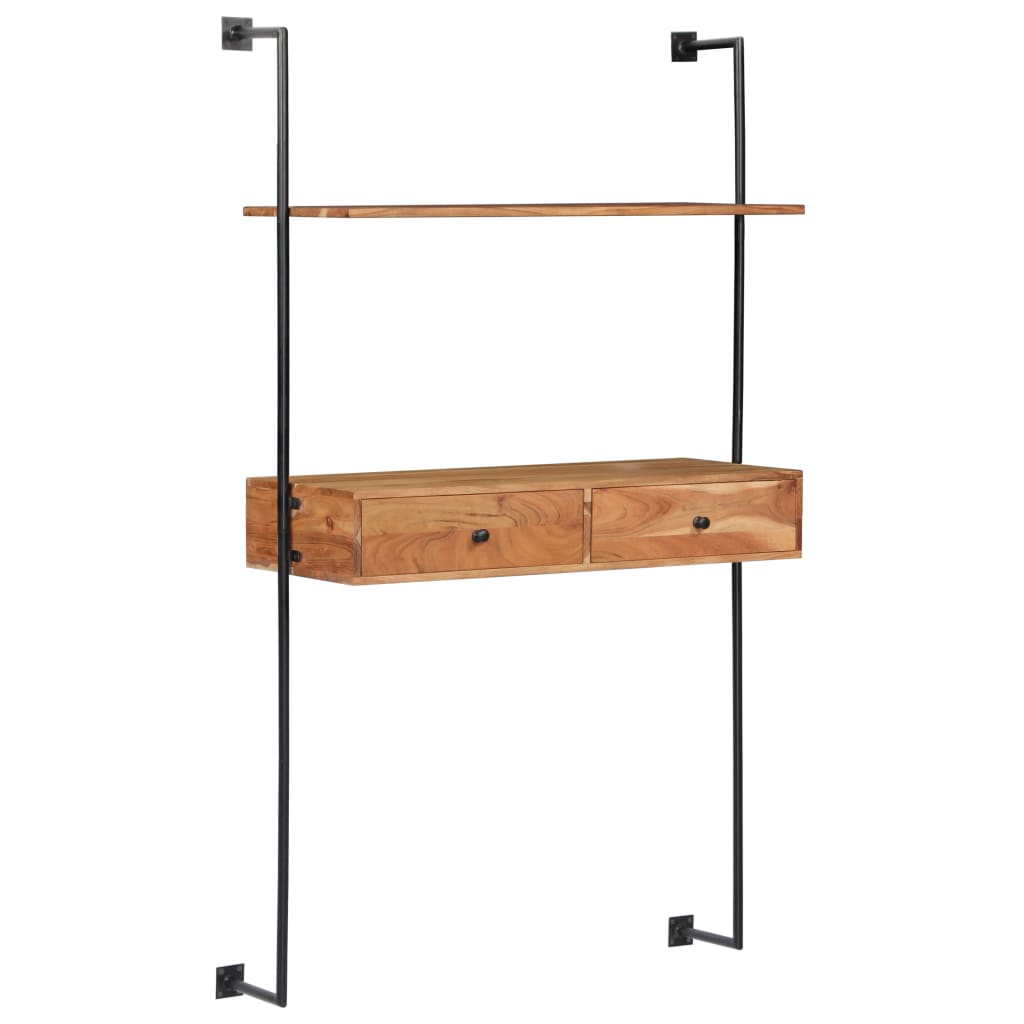 Bureau mural 90x40x170 cm Bois d'acacia solide - XIOS