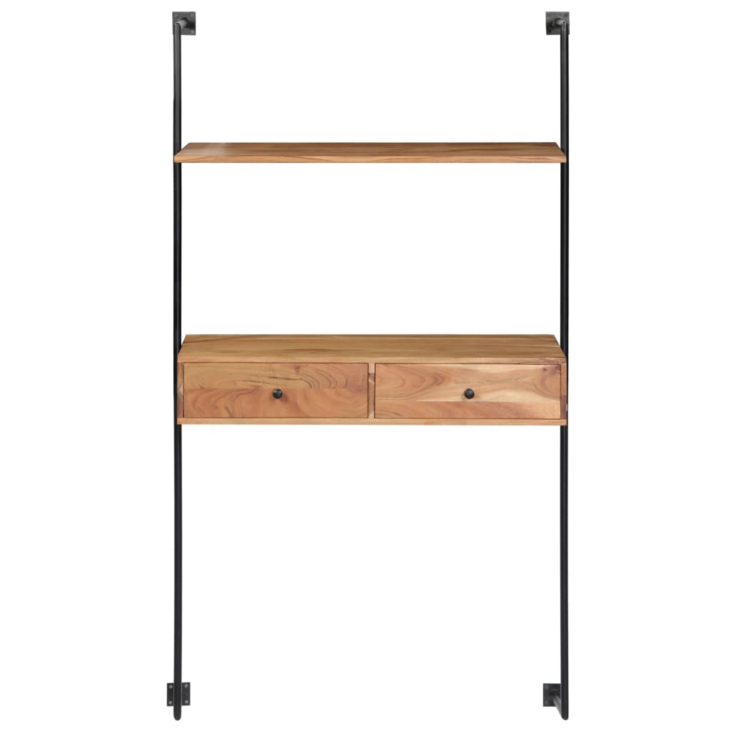Bureau mural 90x40x170 cm Bois d'acacia solide - XIOS