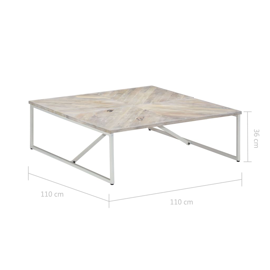 Table basse 110x110x36 cm Bois de manguier solide - XIOS