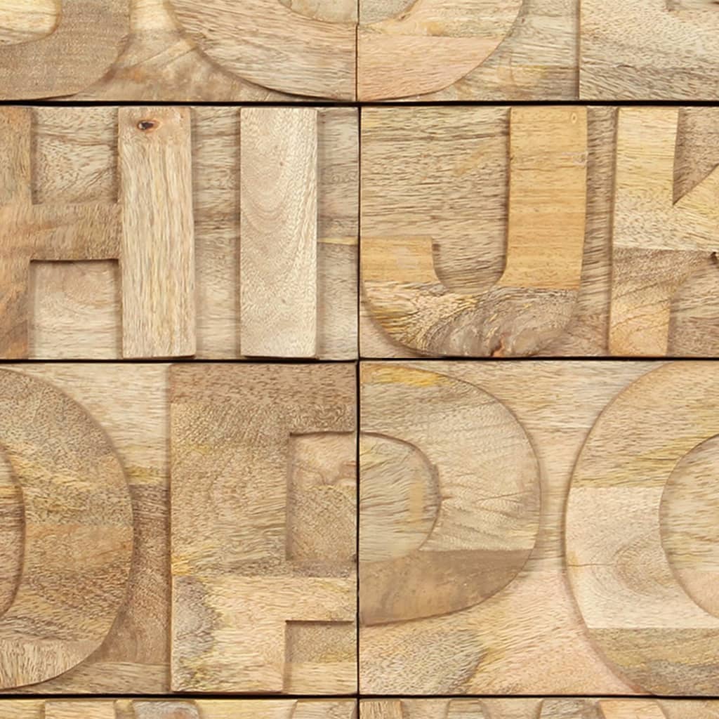 Meuble alphabétique avec 6 tiroirs 120x35x79 cm Manguier massif - XIOS