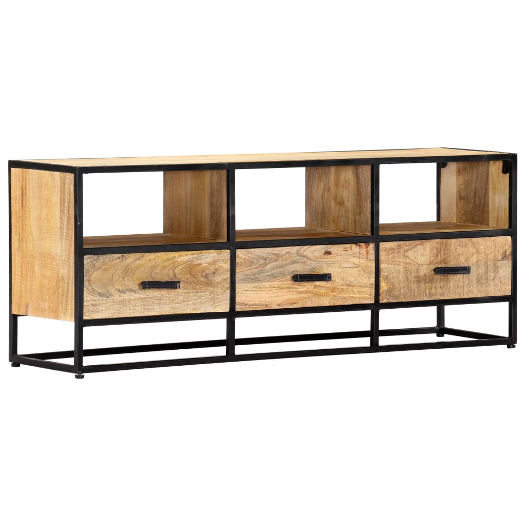 Meuble TV 120x30x45 cm Bois solide de manguier - XIOS