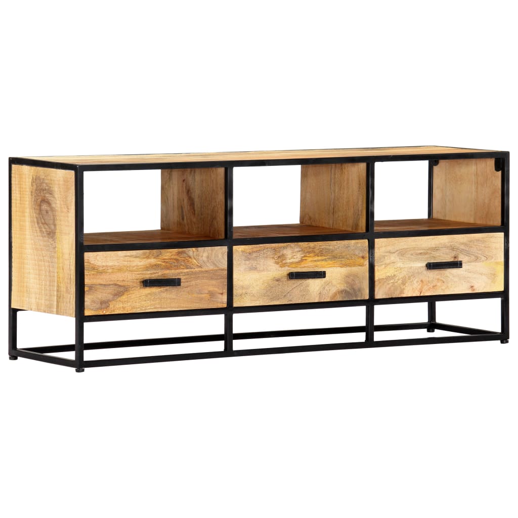 Meuble TV 120x30x45 cm Bois solide de manguier - XIOS
