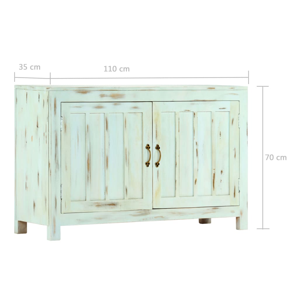 Buffet Bleu clair 110x35x70 cm Bois de manguier massif - XIOS