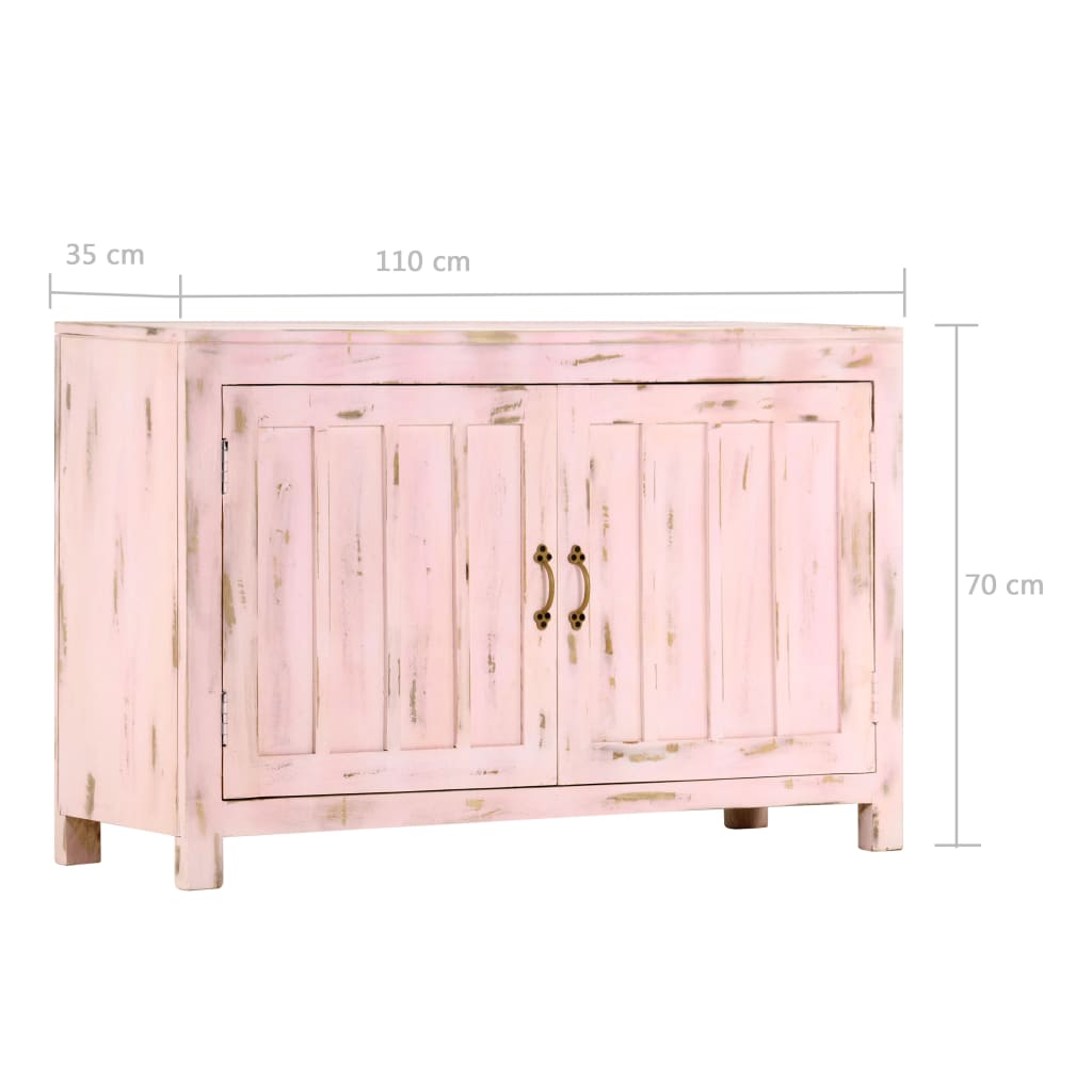 Buffet Rose clair 110x35x70 cm Bois de manguier massif Buffets & bahuts vidaXL