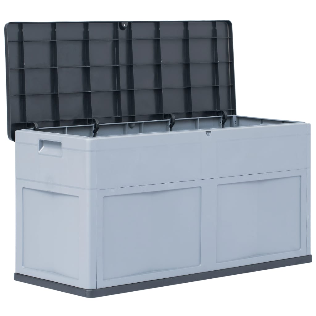 Boîte de rangement de jardin 320 L Gris Noir Coffres de jardin vidaXL
