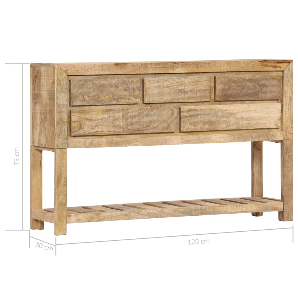 Buffet 120x30x75 cm bois de manguier massif - XIOS