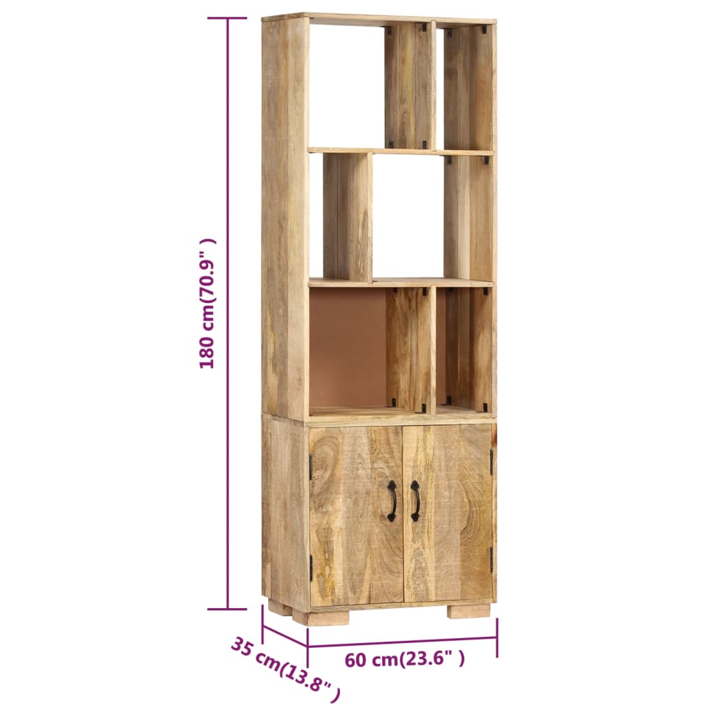 Bibliothèque 60x35x180 cm Bois de manguier solide - XIOS